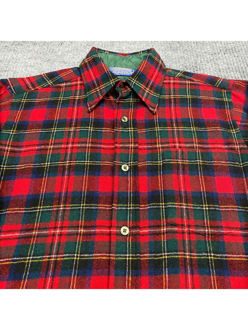 VTG Pendleton Shirt Mens S Royal Prince Stewart Tartan‎ Plaid Wool Flannel USA